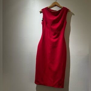 Zara stretch midi dress, red size extra small